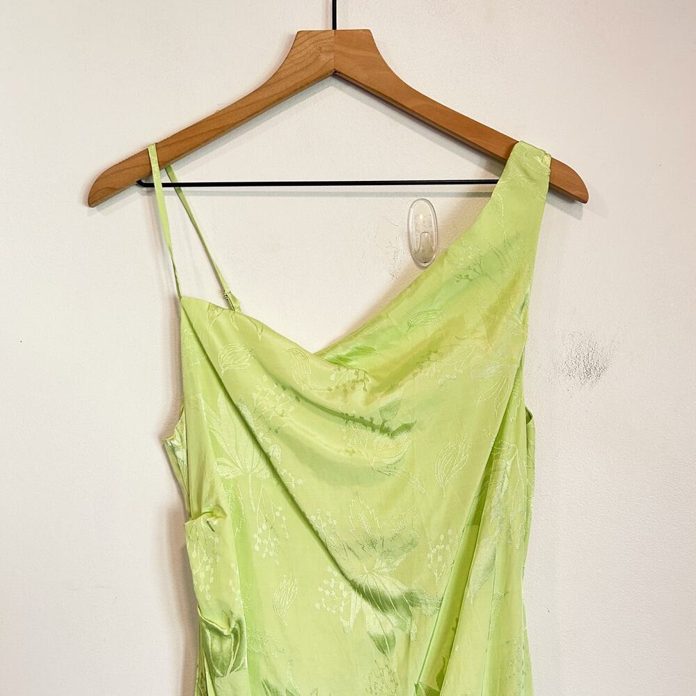For Love & Lemons Llana Satin Midi Dress Green Size M - Picture 6 of 11